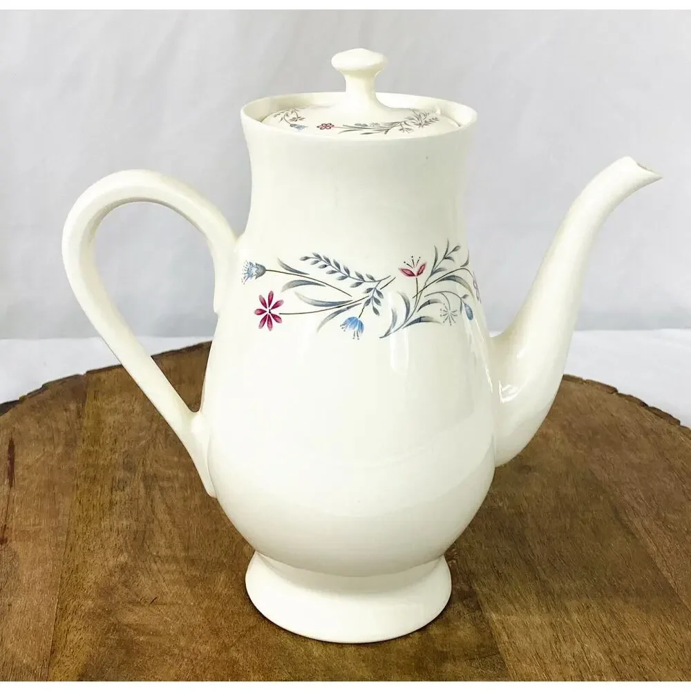 Vintage Chalet Coffee Pot Floral Ceramic Japan Oven Detergent Proof